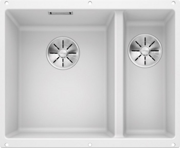 Кухонная мойка Blanco Subline 340/160-U (белый, левая, с отводной арматурой InFino®) - фото