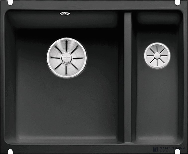 Кухонная мойка Blanco Subline 350/150-U керамика (черный, с отводной арматурой InFino®)