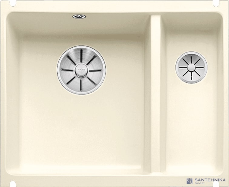 Кухонная мойка Blanco Subline 350/150-U керамика (глянцевый магнолия, с отводной арматурой InFino®) - фото
