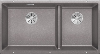 Кухонная мойка Blanco Subline 480/320-U (алюметаллик, c отводной арматурой InFino®) - фото