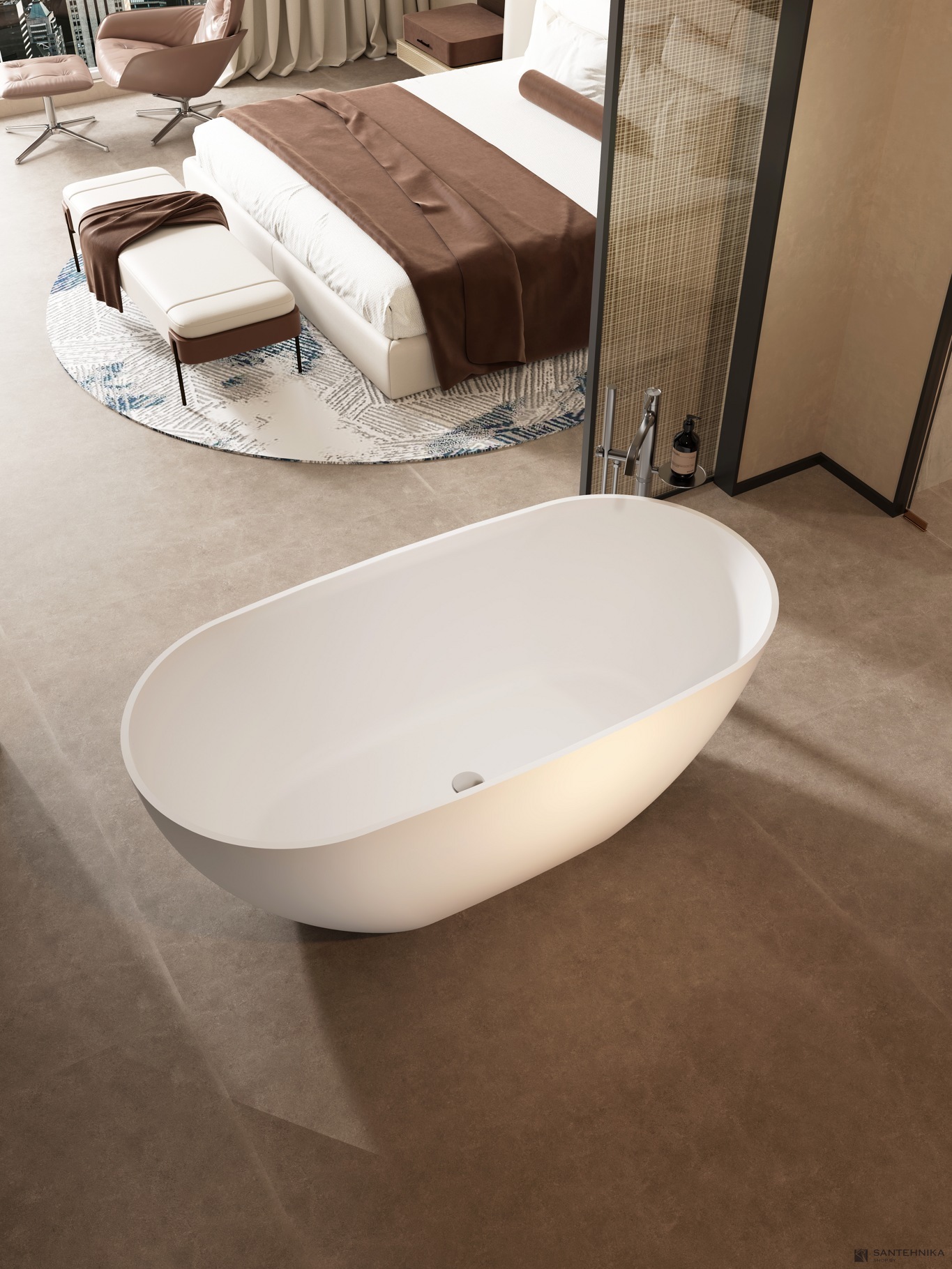 Отдельностоящая ванна Roxen Terra 150х72, белый матовый