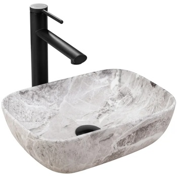 Умывальник настольный Rea Belinda Mini stone matt 37 см - фото