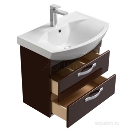 Тумба под раковину Aquaton Ария 65 М темно-коричневая 1A123301AA430 - фото2