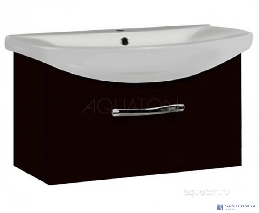 Тумба под раковину Aquaton Ария 80 подвесная черный 1A141701AA950