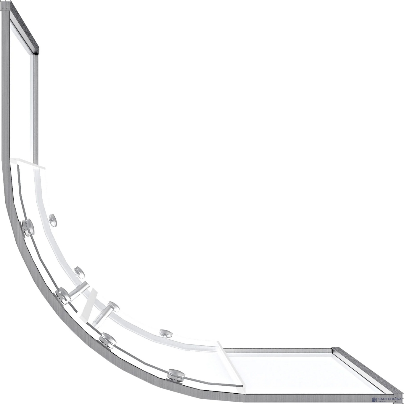 Душевой угол GooD DooR Lite R-90-C-CH