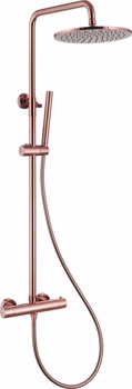 Душевая стойка ABBER Wasser Kreis AF8160RG с термостатом без излива, розовое золото - фото