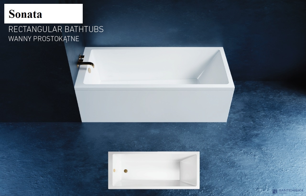 Акриловая прямоугольная ванна Bonito Home Sonata 180x80