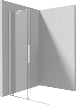 Ограждение раздвижное для душа Deante Prizma Walk-in KTJ A39R 90 см, белый/ прозрачное - фото2