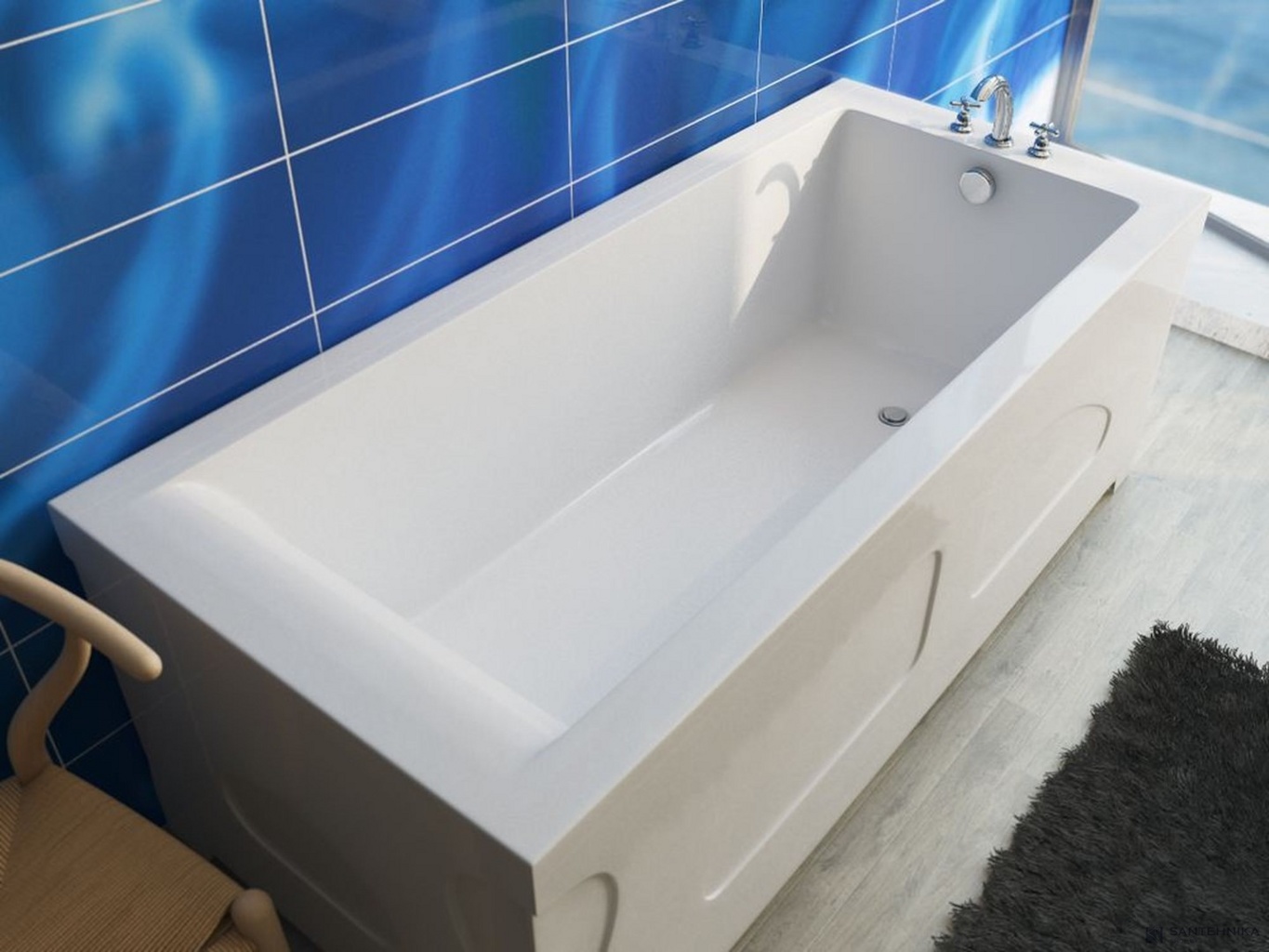 Ванна каменная Эстет Дельта 170В 1Silk 70x75, белый матовый
