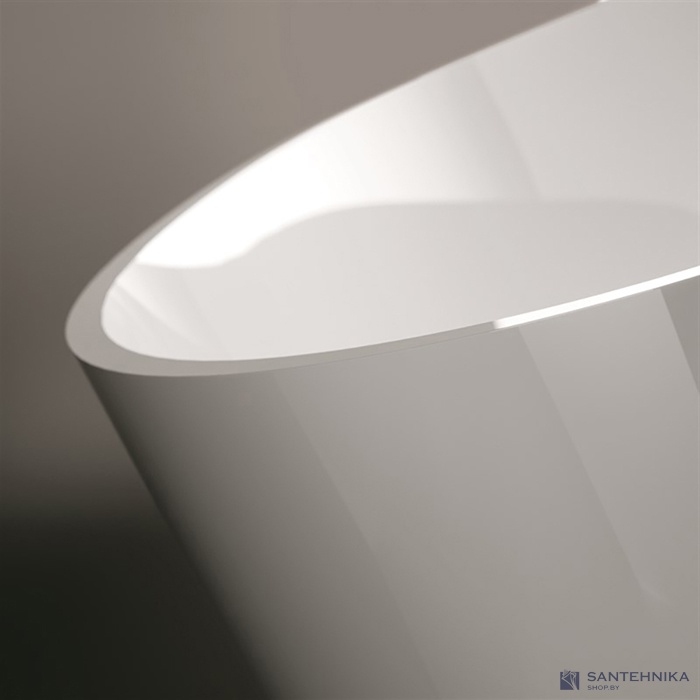 Ванна отдельностоящая Treesse Alma 175х80 см Solid Surface, белый глянцевый