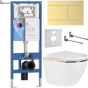 Комплект 6 в1 инсталляции и подвесного унитаза Roxen StounFix Dual Fresh 868646 - фото