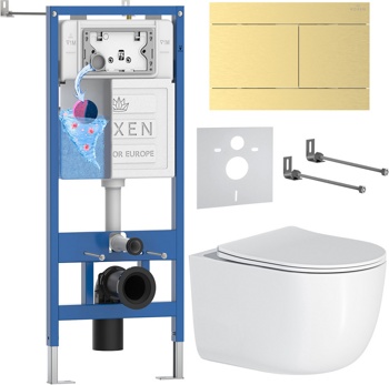 Комплект 6 в1 инсталляции и подвесного унитаза Roxen StounFix Dual Fresh 868634 - фото