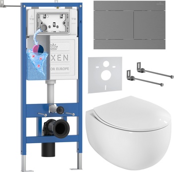 Комплект 6 в1 инсталляции и подвесного унитаза Roxen StounFix Dual Fresh 868608 - фото
