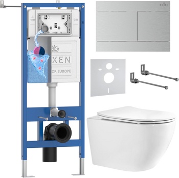 Комплект 6 в1 инсталляции и подвесного унитаза Roxen StounFix Dual Fresh 868459 - фото