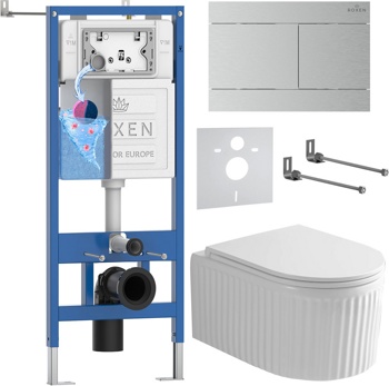 Комплект 6 в1 инсталляции и подвесного унитаза Roxen StounFix Dual Fresh 868588 - фото