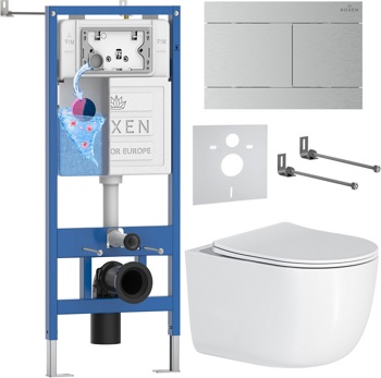 Комплект 6 в1 инсталляции и подвесного унитаза Roxen StounFix Dual Fresh 868574 - фото
