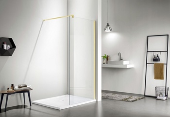 Душевое ограждение Adema Walk-in Regen Brushed gold 90 см - фото2