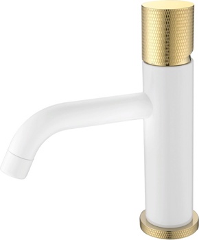 Смеситель Boheme Stick 121-WG.2 для раковины, white touch gold - фото
