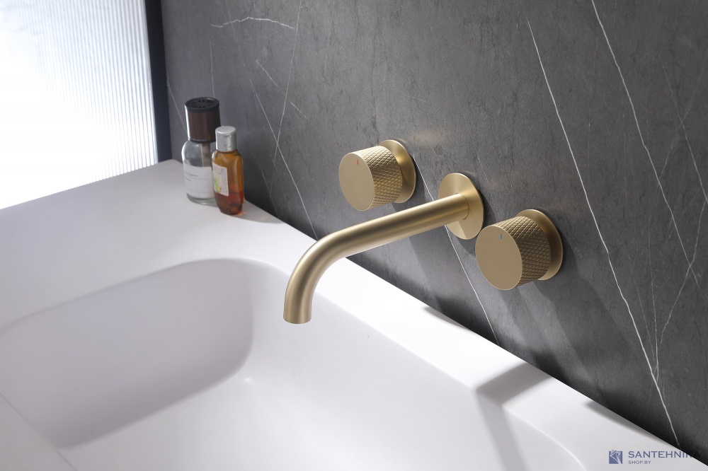 Смеситель ABBER Wasser Kreis AF81122G для раковины скрытого монтажа, матовое золото