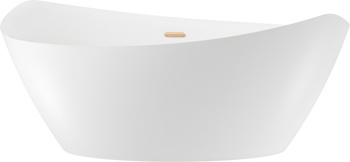 Отдельностоящая акриловая ванна Wellsee L’univers 177,5x91, слив золото - фото