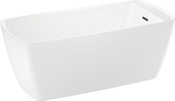 Отдельностоящая акриловая ванна Wellsee Ideal 170x78, слив чёрный - фото