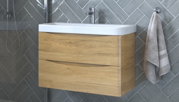 Тумба под умывальник Velvex Clay 80.2Y подвесная, дуб верона - фото2