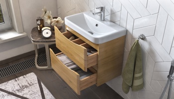 Тумба под умывальник Velvex Clay 60.2Y подвесная, дуб верона - фото