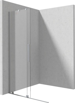 Ограждение раздвижное для душа Deante Prizma Walk-in KTJ F30R 100 см, нерж. сталь/ прозрачное - фото2