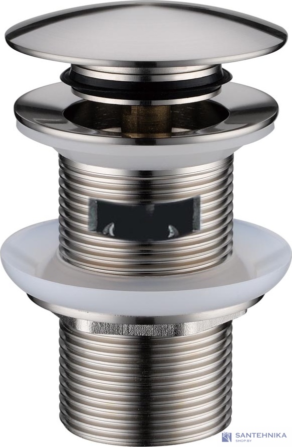 Слив для раковины с переливом, автомат (клик-клак), Boheme никель