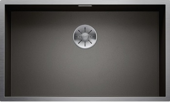 Кухонная мойка Blanco Zerox 700-U (Durinox Dark Steel® с отводной арматурой InFino®) - фото