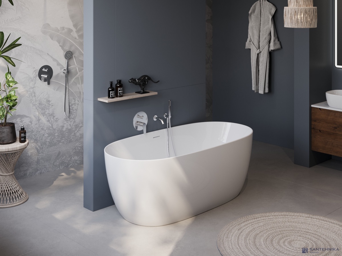 Акриловая отдельностоящая ванна BelBagno BB415-1700-800