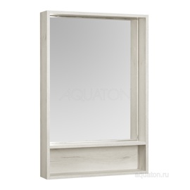 Зеркальный шкаф Aquaton Флай 60 белый, дуб крафт 1A237602FA860 - фото
