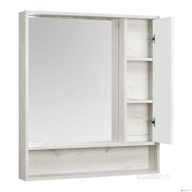 Зеркальный шкаф Aquaton Флай 80 белый, дуб крафт 1A237702FAX10 - фото2