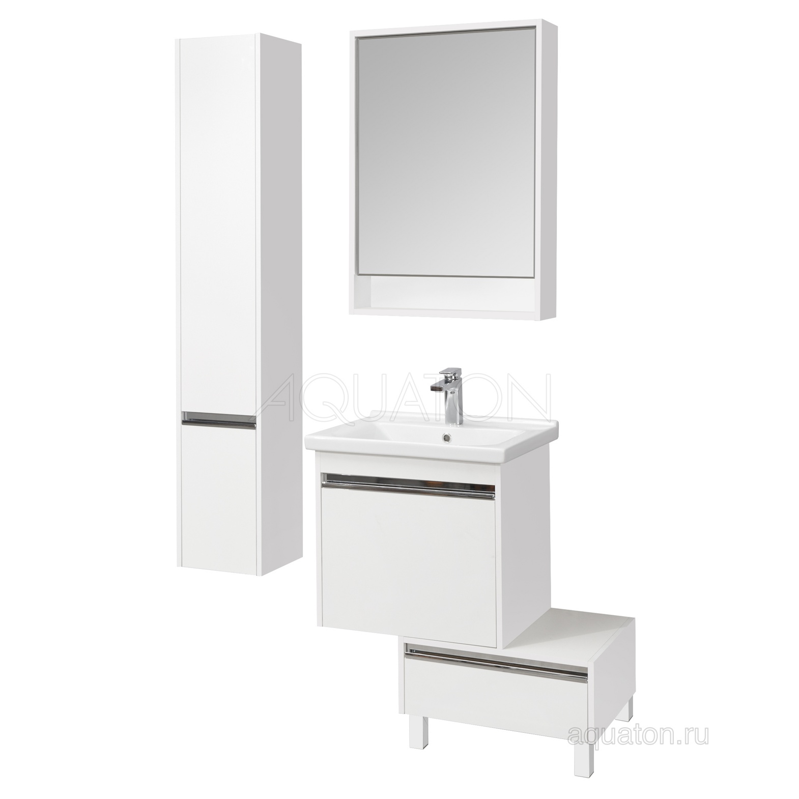 Зеркальный шкаф Aquaton Капри 60 белый глянец 1A230302KP010