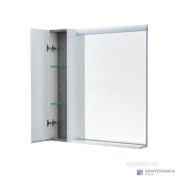 Зеркальный шкаф Aquaton Рене 80 белый, грецкий орех 1A222502NRC80