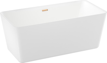 Отдельностоящая акриловая ванна Wellsee DeSire 167,5x78, слив золото - фото